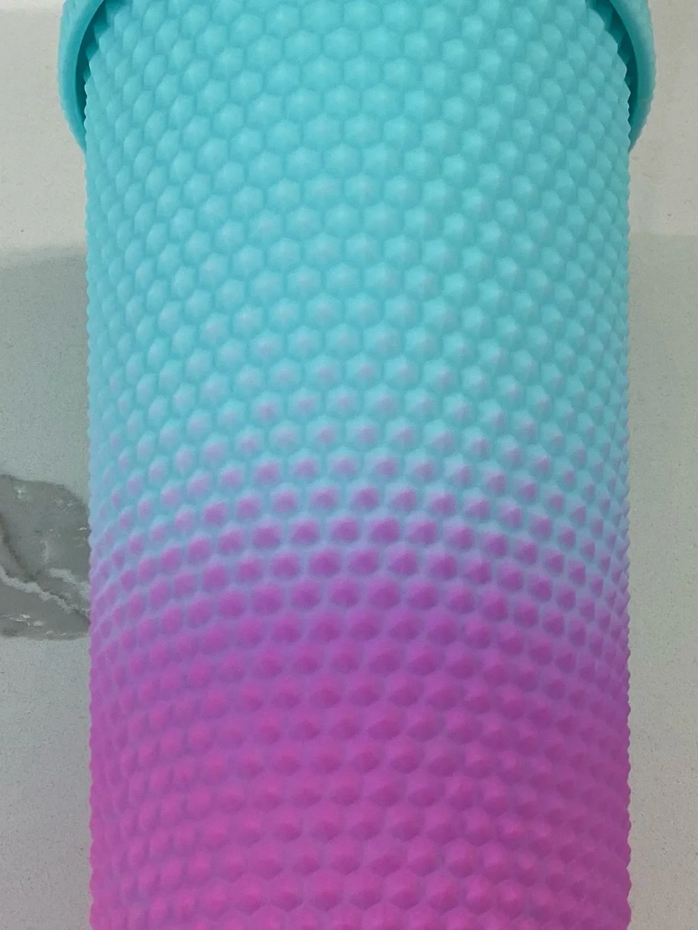 Aqua to Purple Ombre Textured Reusable Tumbler with Straw - Home Party Supplies